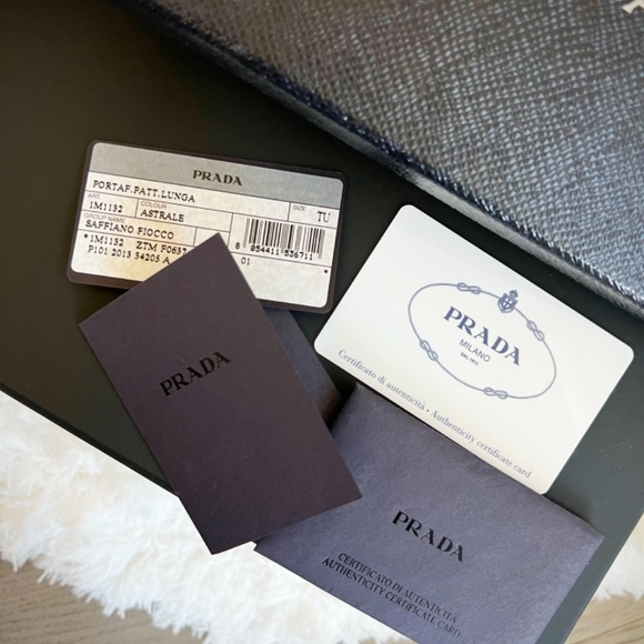 Prada Bow Flap Saffiano Leather Long Wallet Baby Blue - Picture 6 of 6